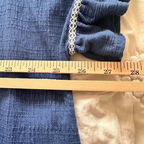 Max Studio London Womens SZ 3X Blue Top Ruffle Sleeves V-Neck Coquette Fairy - Picture 6 of 9